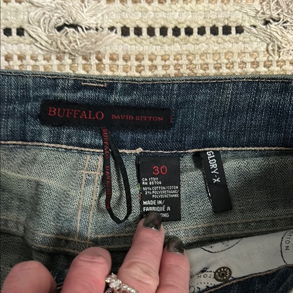 Buffalo David Bitton Blue Flare Wide Leg Denim - Picture 2 of 8